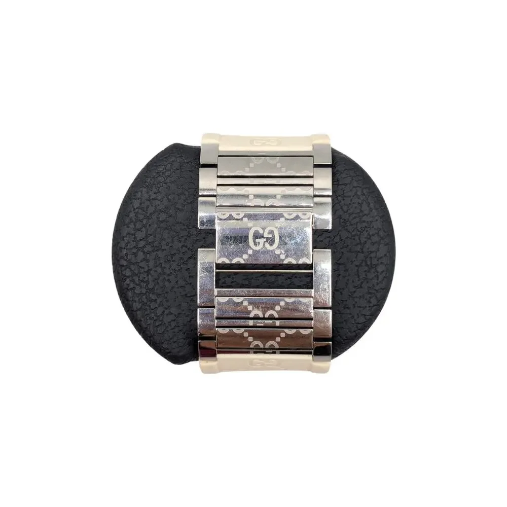 Gucci Cream Monogram GG Rubber Stainless Steel Twirl Watch